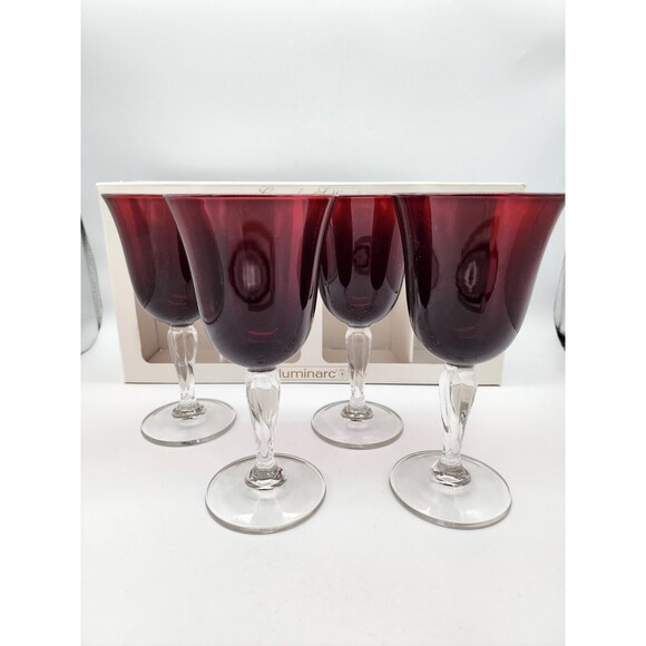 Luminarc Red Wine Glasses Goblets Casual Settings Set of 4 10.25 oz NIB USA - Picture 3 of 13